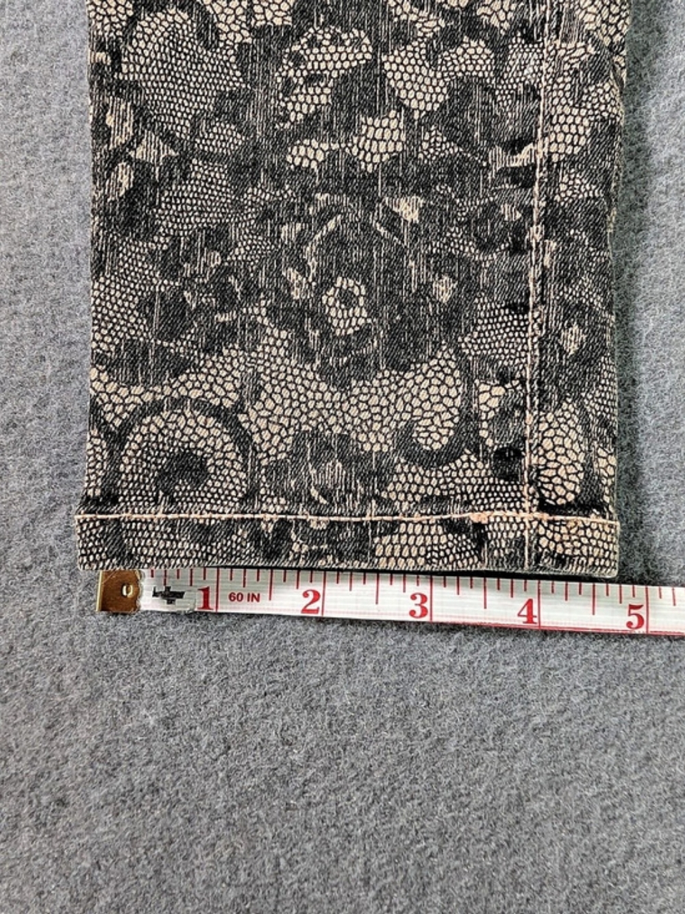 Joe's Jeans The Skinny Chantilly Lace Print Blush Black Low Rise Pants Size 27 - Picture 9 of 11